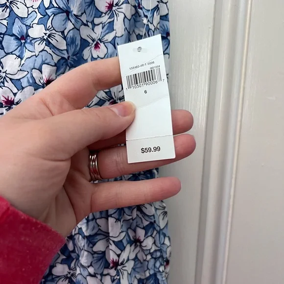 NWT Gap floral dress button front drawstring with pockets - Picture 9 of 11